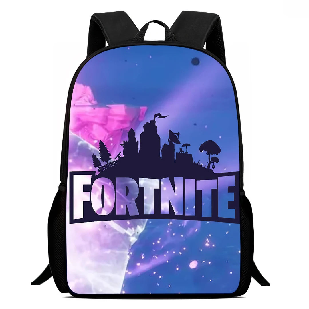Mochila Escolar Fortnite de 15 Polegadas com Desenho Animado para Crianças, Meninos e Meninas, Mochila Leve com Estampado de Jogo, Grande, Adequada para Idades dos 5 aos 8 Anos