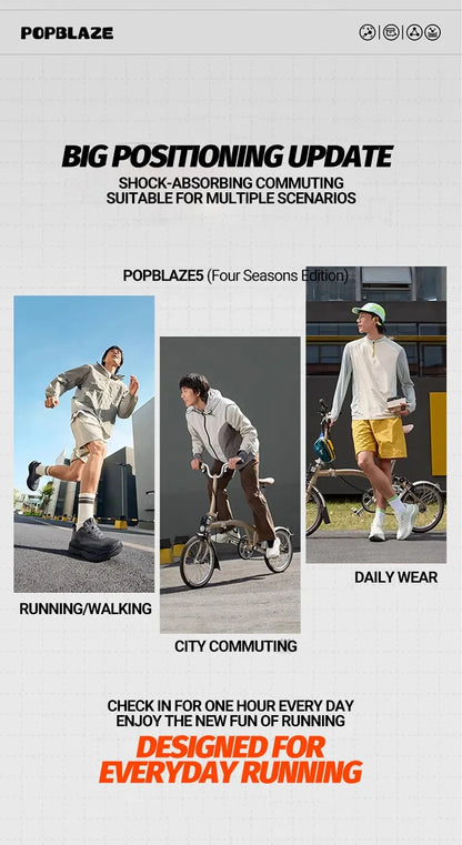 361 Degrees PopBlaze 5 Men Running Shoes New Cushioning Thick-soled Breathable Non-slip Outdoor Jogging Male Sneakers 672532212