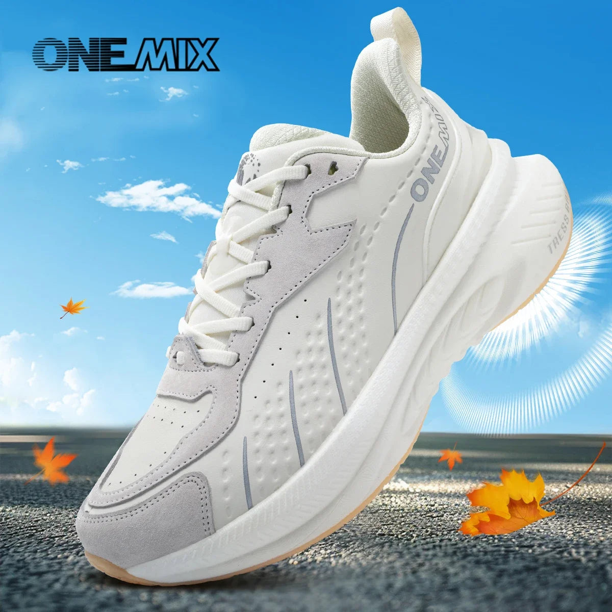 ONEMIX 2025 Winter Training Running Shoes for Men Sport Shoes Leather Warm Wear-Resistant Female Jogging Shoes Walking Sneakers