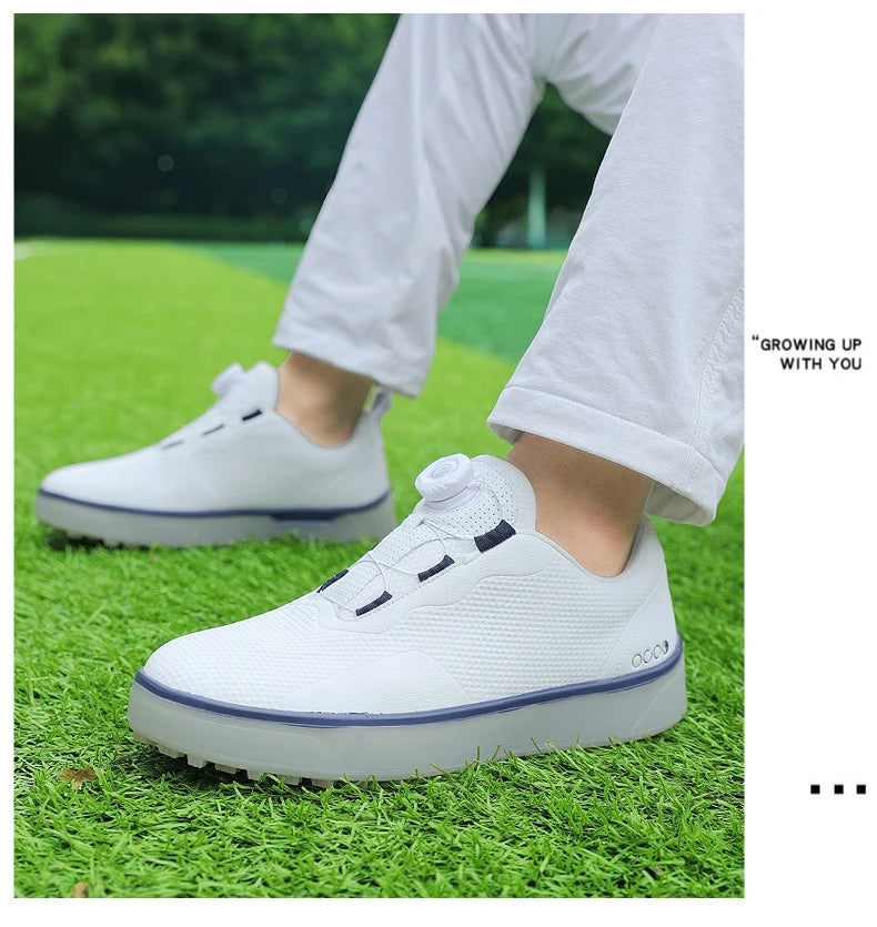 Golf Shoes Men Big Size To 47# Rotating buckle Professional Non Slip Spikeless Outdoor Beginner Training Golf Sneakers Unisex
