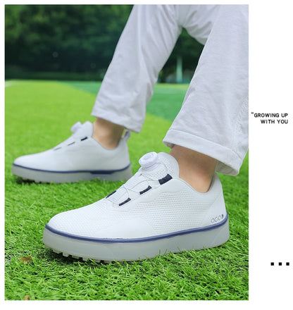 Golf Shoes Men Big Size To 47# Rotating buckle Professional Non Slip Spikeless Outdoor Beginner Training Golf Sneakers Unisex