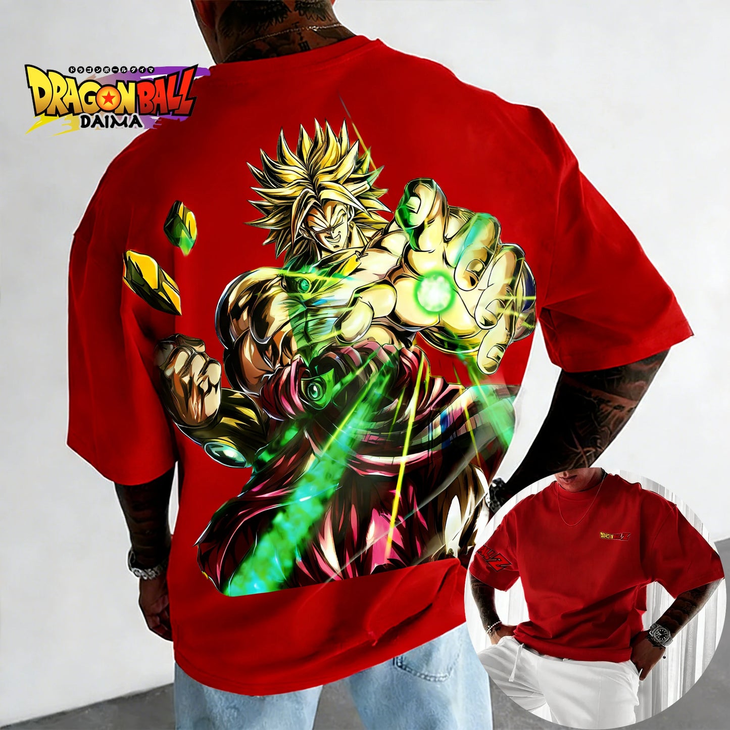 Dragon Ball Legend Super Saiyan Broly T-shirt Men's Short Sleeve Spring and Summer New Men's  Women's Through Top American Style