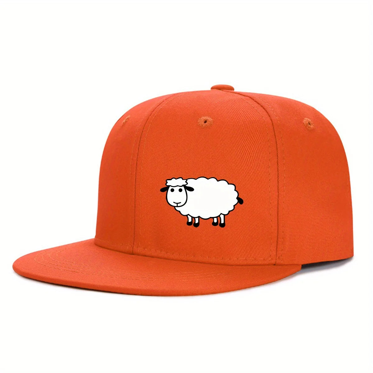 Casquette de baseball unisexe ajustable - Casquette de style urbain à visière plate avec motif de mouton : un accessoire décontracté, polyvalent et personnalisable