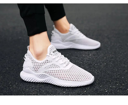 Breathable Mesh Running Shoes Men's Low Cut Slip-On Sports Sneakers Flat Heel Lightweight Comfortable Unisex Trainers