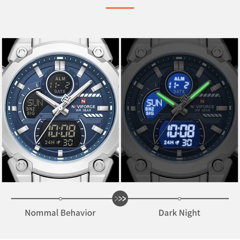NAVIFORCE New 2026 Wristwatch For Men Bussiness Original Design Waterproof Digital Fashion Normal Watches Male Relogio Masculin