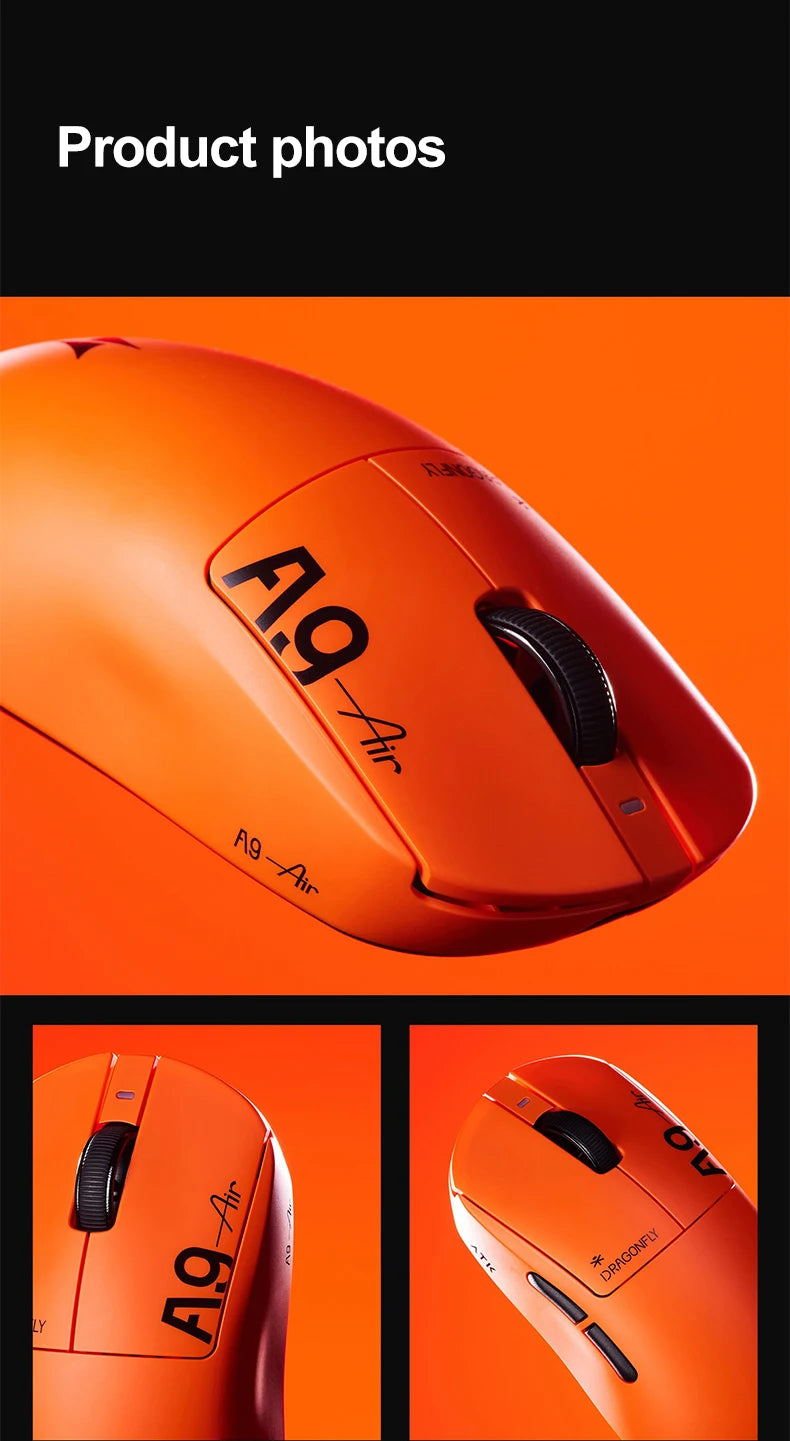 ATK Dragonfly A9 Ultimate bezdrôtová herná myš A9 Air PAW3950 ultraľahká ergonomická e-športová myš pre hráčov FPS CSGO A9 Ultra