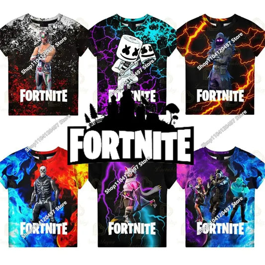 Battle Royale 3D Fortnite T-shirt T-shirts til mænd og kvinder, drenge og piger, Victory tegneserie-overdele, teenagetøj, børne hero game T-shirts og toppe