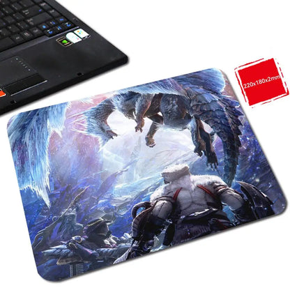 M_monster H_hunter W_world Mouse Pad Gabinete Gamer Pc Small Cute Desk Mat Mouse Pad Wrist Protector Computer Desk Accessories