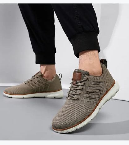 Casual Sneaker Shoes Breathable Men's Walking Mesh Soft Sole Outdoor Anti Slip Travel Comfortable Running Shoes Tenis Masculino