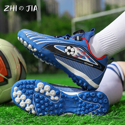 Children's Rotating Buckle Sneaker Students Competition Training Football Shoes Fashionable Lightweight Anti slip Footwear