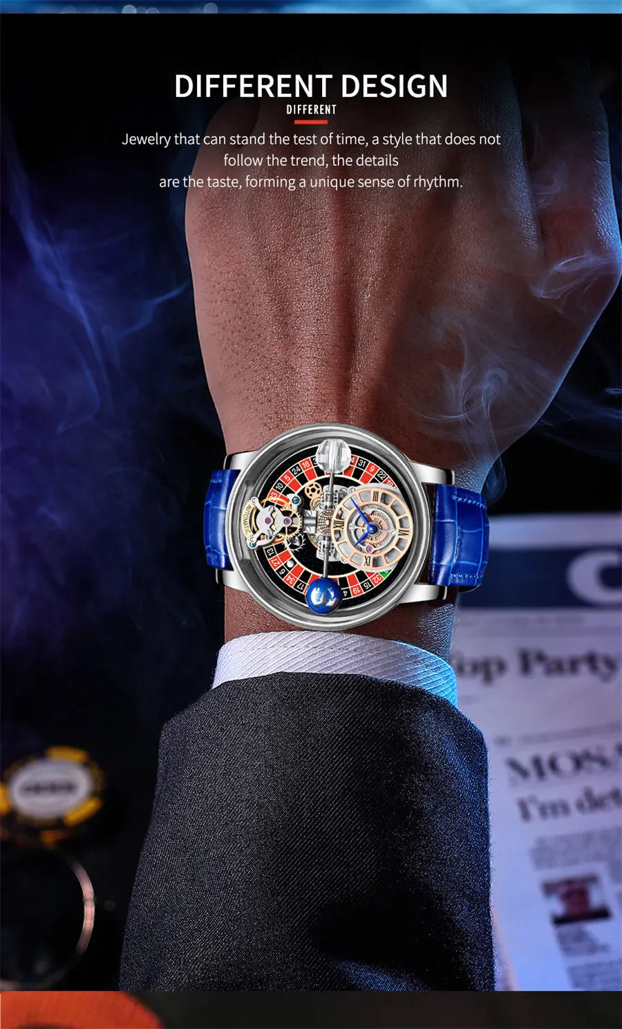 PINDU Upgraded Version Pindu Russian Roulette Celestial Series Quartz Watch Men's Astronomical Casino Las Vegas Men's Watch