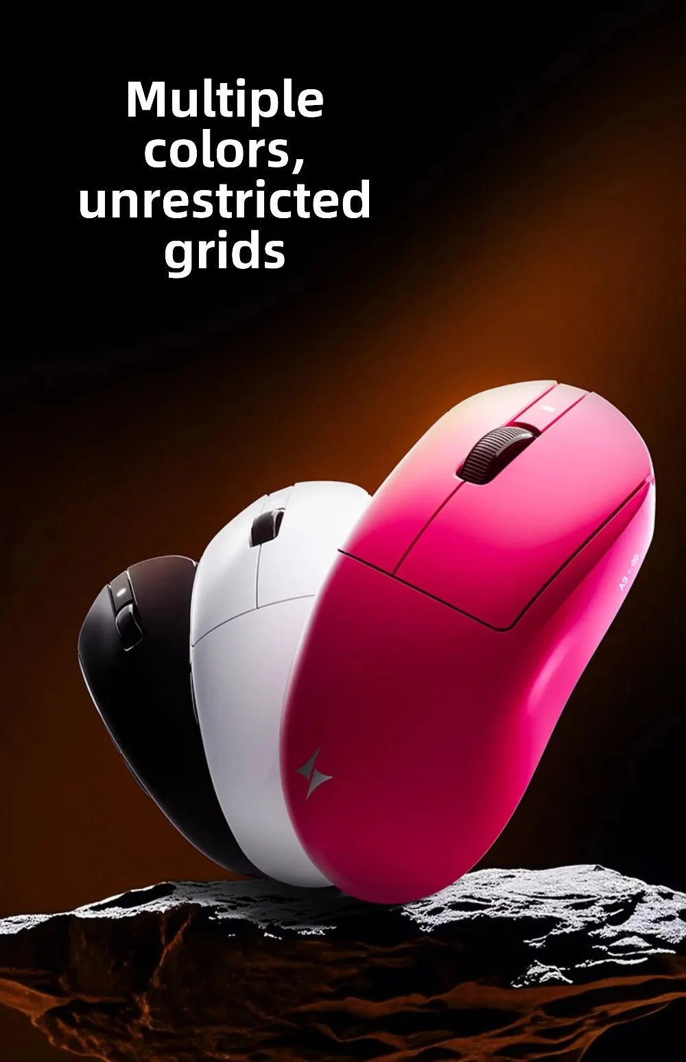 Bezprzewodowa mysz gamingowa Bluetooth ATK Dragonfly A9, ergonomiczna konstrukcja, szybka reakcja, PAW3950 Ultra, 800mAh, lekka, 8KHz, e-sportowa