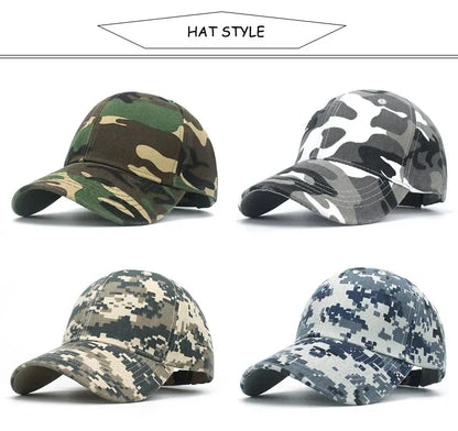 Men's Camouflage Baseball Caps Tactical Sunscreen Hat Adjustable Military Army Camo Airsoft Hunting Camping Hiking Fishing Caps