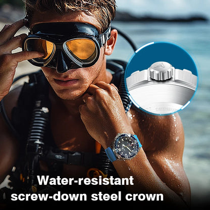 NORTH EDGE New TRITON Solar Powered Diving Watch for Man Luxury Quartz Wristwatches 316L Stainless Steel Case Waterproof 300M