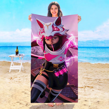 Toalha de Praia Game F-Fortnites em Microfibra para Hotel, Casa de Banho, Sauna, Spa, Praia, Viagem, Piscina, Casa, Banho de Bebé, Ginásio e Duche