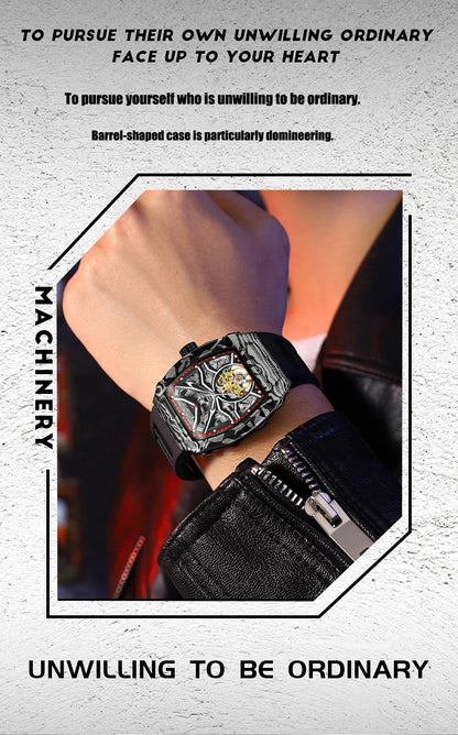 Fully automatic skeleton mechanical watch, fashionable personality, luxury hot men's watch, casual business watch