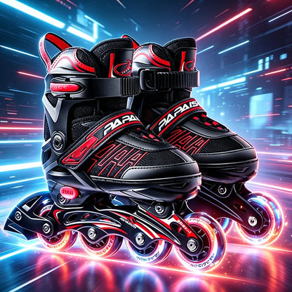 Inline Skates boy black Adjustable Size pink girl Children Sports Rollerblades High Speed new LED Light Up Professional