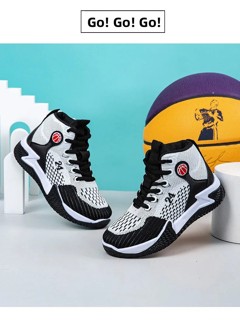 Large Size High Top Sports Shoes Men's Casual Breathable Comfortable Thick Bottom Basketball Shoes Running Shoes