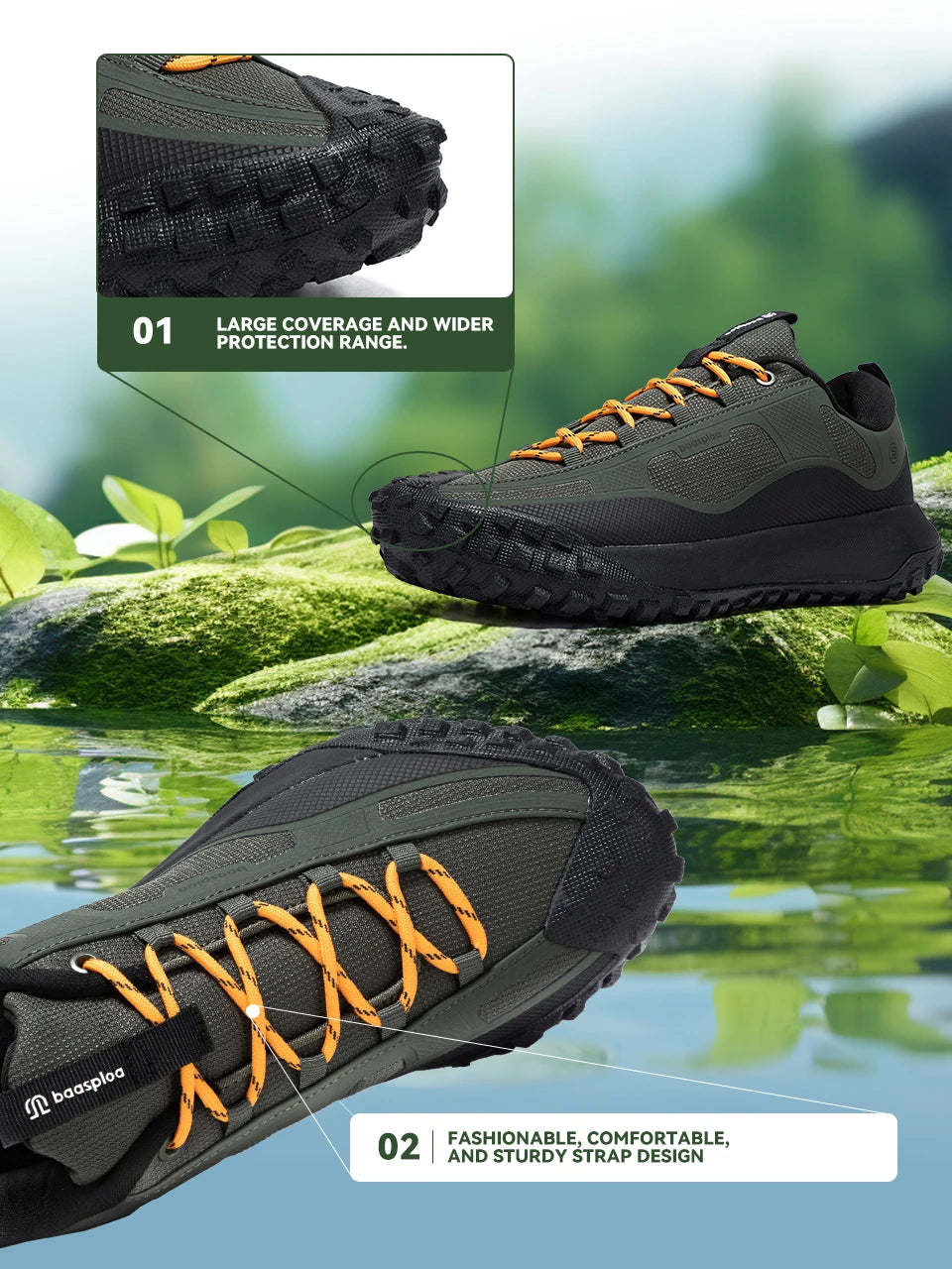 Scarpe da trekking da uomo Baasploa, alta qualità, comode, morbide e impermeabili, sneakers maschili resistenti e antiscivolo per outdoor e arrampicata