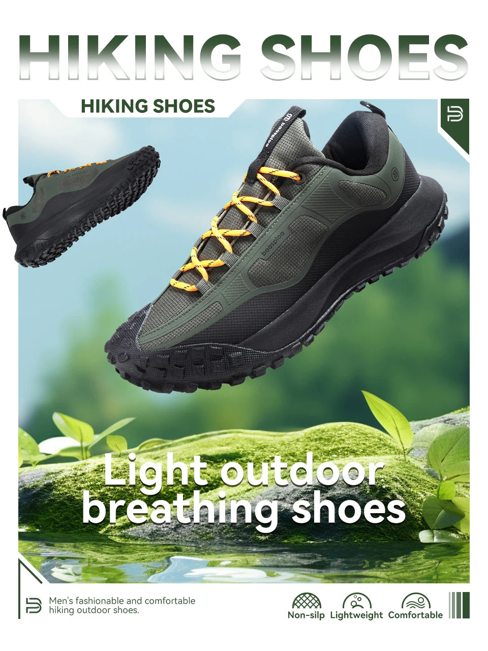 Scarpe da trekking da uomo Baasploa, alta qualità, comode, morbide e impermeabili, sneakers maschili resistenti e antiscivolo per outdoor e arrampicata
