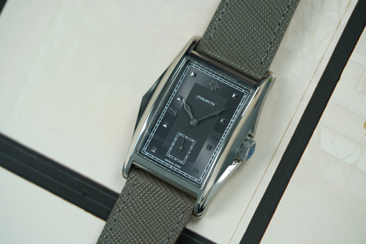 FARASUTE Creative Manual Square Customized Mechanical Movement Watch Men Luxury Sapphire Glass Small Second Wristwatches reloj