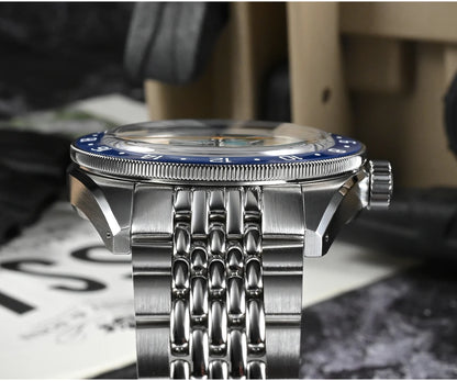 San Martin Original Design Fashion GMT 39.5mm Men Sports Watch Japan NH34 Automatic Mechanical Waterproof 100m SN0116 Reloj