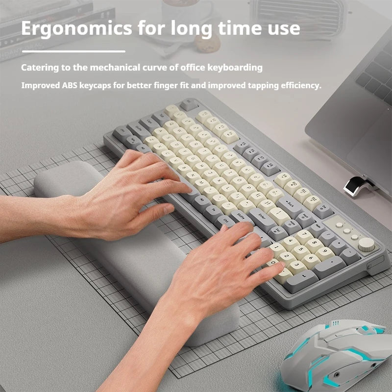 EWEADN G98 Gaming Office Keyboard, film with rainbow Backlit USB Wired Computer External Quiet, Digital area, Digh appearance