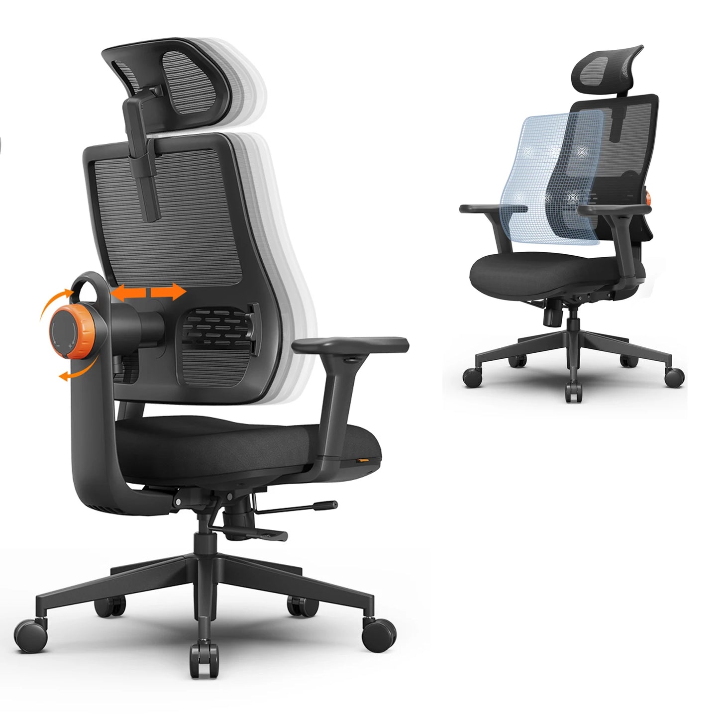NEWTRAL Ergonomic Office Chair, Auto-Following Backrest, Adaptive Lower Back Support, Adjustable Headrest Seat Depth Computer Chair