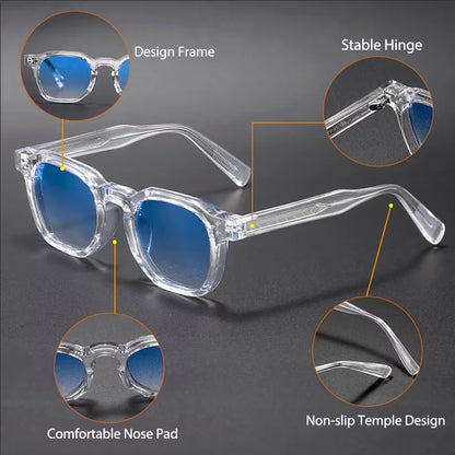 HBK Fashion Retro Men Sunglasses Classic Square Frame  Design Sun Glasses Women Outdoor Travel Party Business Festival Gift
