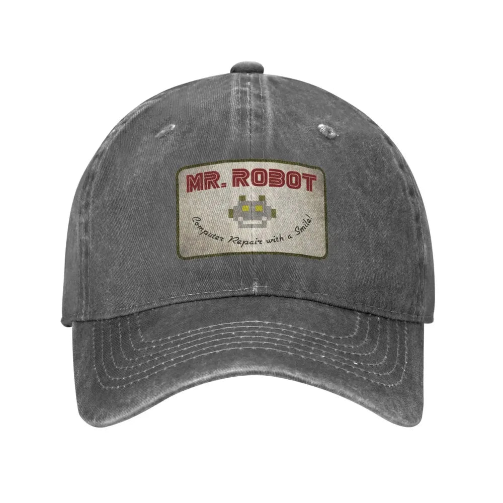 Računalo sa Sourires, anime, smiješni Mr Robot, prilagođeni retro kaubojski oprani bejzbolski kape za muškarce, traper kapa za sunce, hip hop kapa