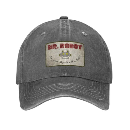 Računalo sa Sourires, anime, smiješni Mr Robot, prilagođeni retro kaubojski oprani bejzbolski kape za muškarce, traper kapa za sunce, hip hop kapa