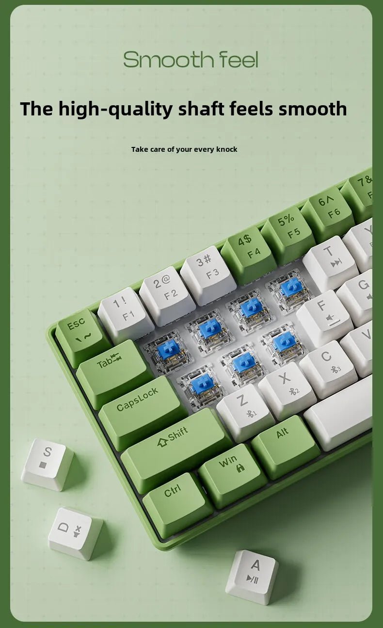 Wired Mechanical Keyboard 60% Gamer Bluetooth Backlit Keyboards for Tablet Mini Ergonomic Key Board White