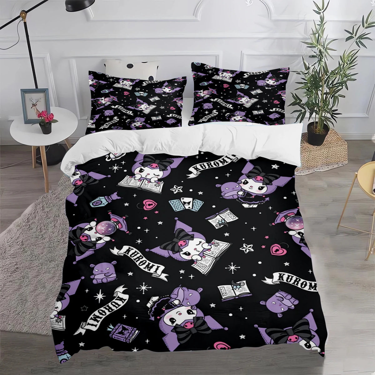 Kuromi Duvet Cover Cute Pillowcase Bedding Set Adult Boy Girl Bedroom Decoration Children Gift Single Double Large Size