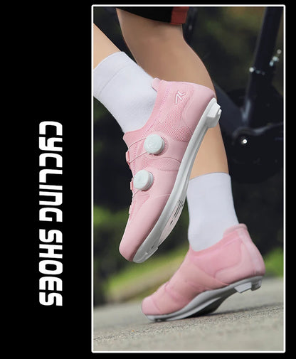 Cycling shoes road bike unisex, HsYixin breathable SPD self-locking non-slip racing road bike shoes flat MTB bicycle sneakers