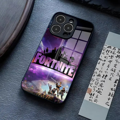 Custodia per telefono B-Battle-R-Royales-F-FortniteS per iPhone 17 Pro Max 15 Pro 14 12 11 13 Mini X XR XS 16 Plus SE, cover in vetro