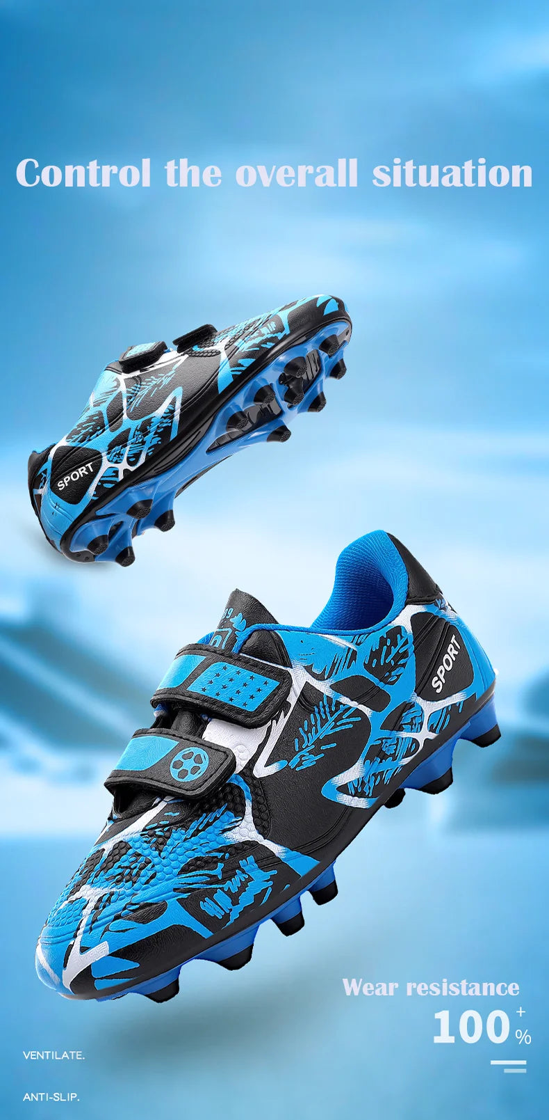 Soccer Cleats for Men Women Breathable Lightweight Anti Slip Firm Ground for Outdoor Football Training Match Sports