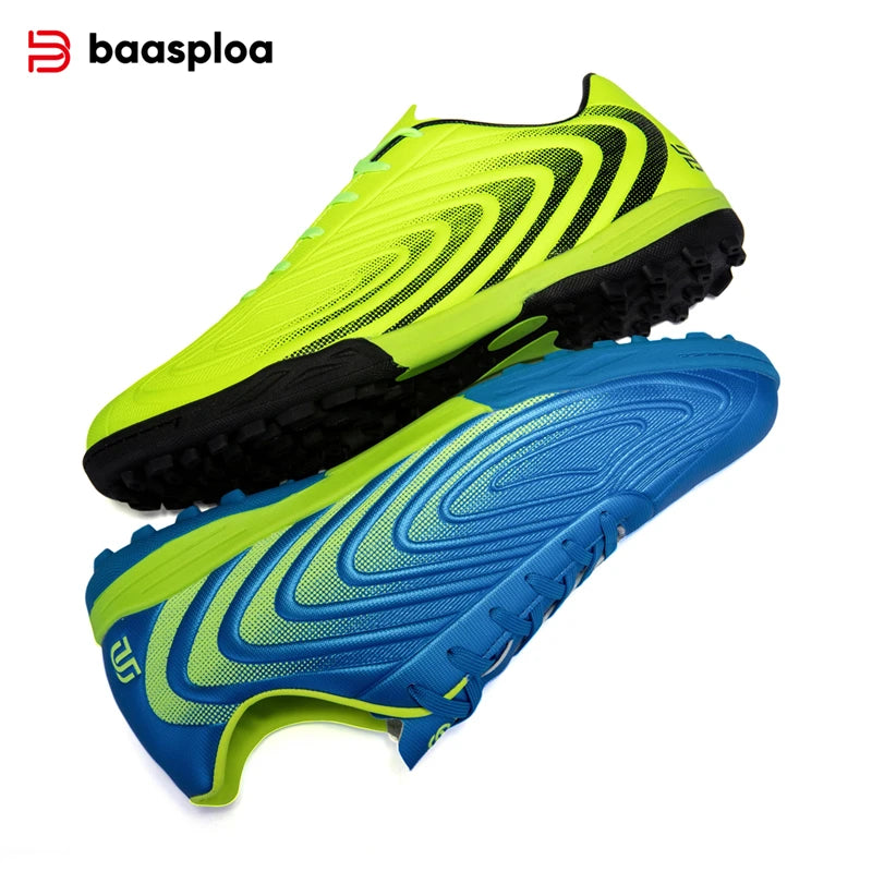 Baasploa Men's Soccer Shoes Comfort Brand Lightweight Turf Training Professional Football Shoes Male Soft Sneakers Non-Slip