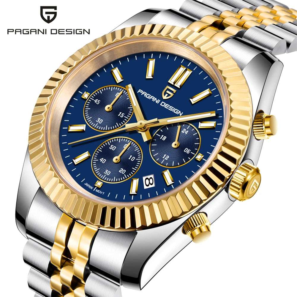 PAGANI DESIGN 2025 New VD53 luxury men quartz watch 40MM stainless steel sapphire waterproof 50m luminous C3 relojes para hombre