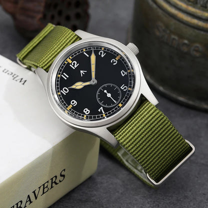 Militado V2 Version Military D12 Watch 36mm AR Sapphire Quartz Movement Watches Waterproof Sub-second Stainless Steel Wristwatch