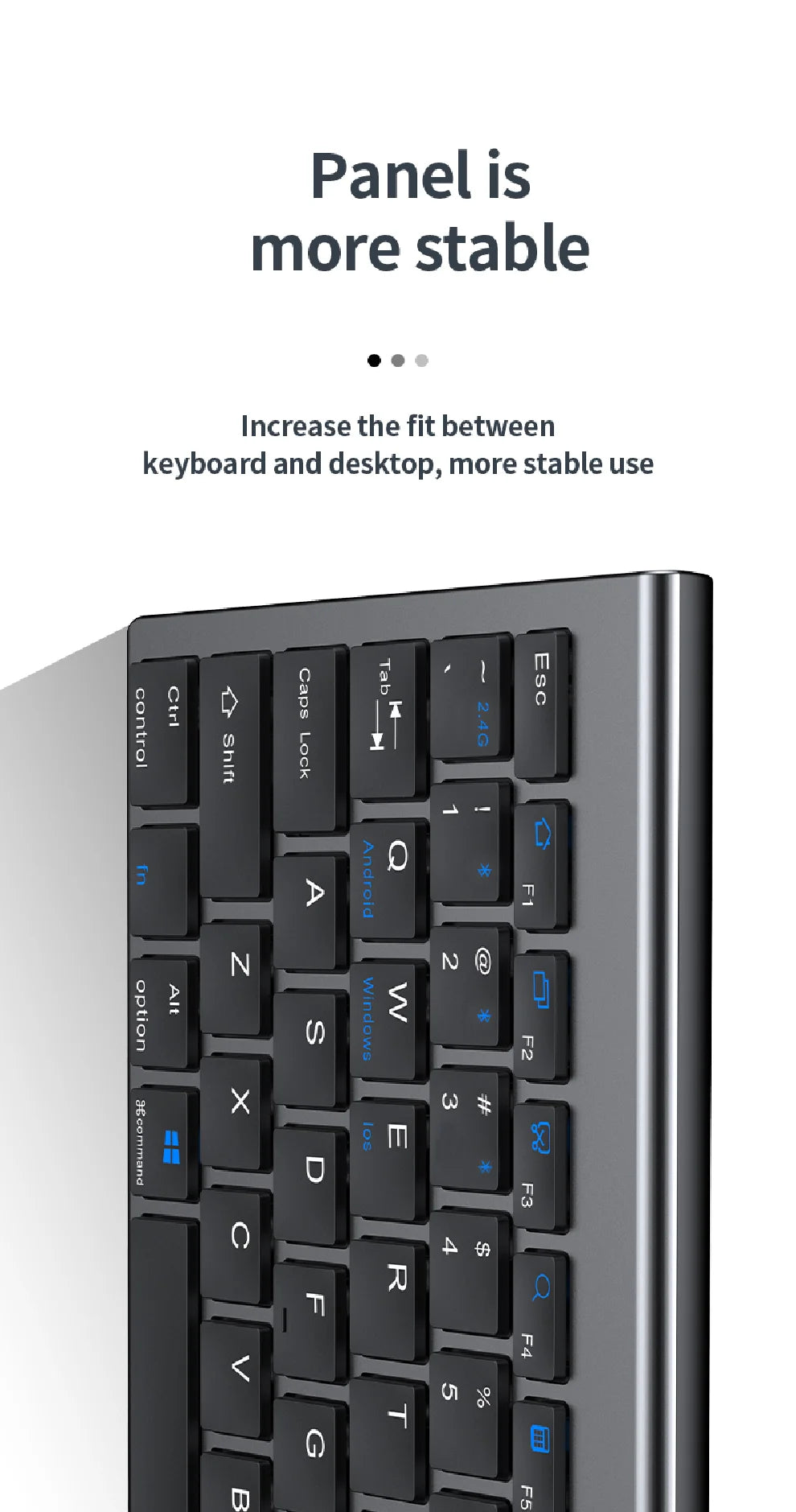 JOMAA Bluetooth & 2.4G USB Keyboard and Mouse Set for Laptop Computer iPad Rechargeable Wireless Keyboard and Mouse Combo Silent