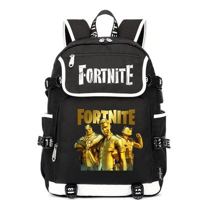 Fortnites Large Capacity Backpack Casual Shoulder Bag with USB Port Unisex Anime Students Schoolbag New Stylish Stationery Gift