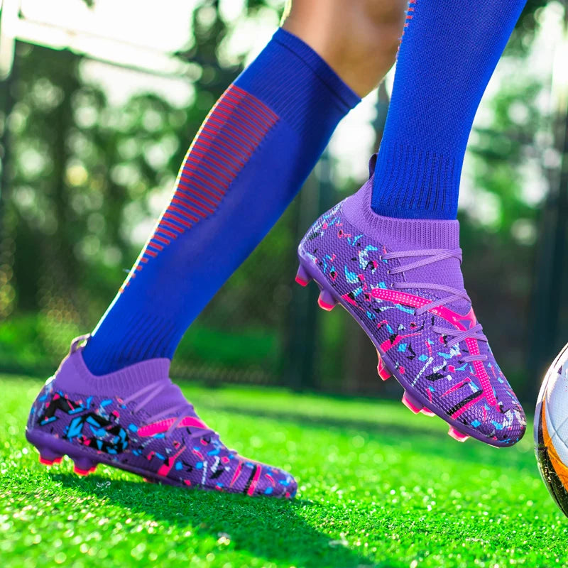 Professional Football Boots Men Breathable Mesh Soccer Cleats Anti Skid Fast Sneakers Fashion Artificial Grass Male Soccer Shoes