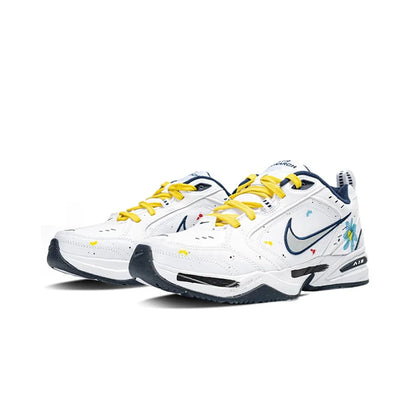 Custom Sneakers Nike Air Monarch 4  Crushed Ice Blue Floral Ink Splatter  Men's Low-Top Running Shoes