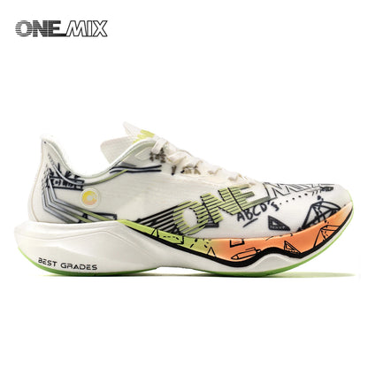 ONEMIX New Nylon Carbon Board Marathon Running Racing Shoes Shock-relief Professional Stable Support Ultra-light Rebound Sneaker