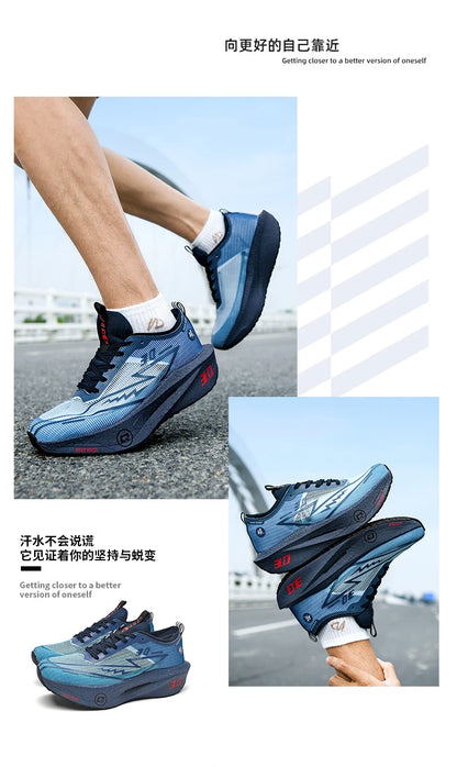 Air Running Shoes Men Sports Marathon Carbon Plate Breathable Lightweight Women Comfortable Athletic Leisure Sneakers Soft Sole