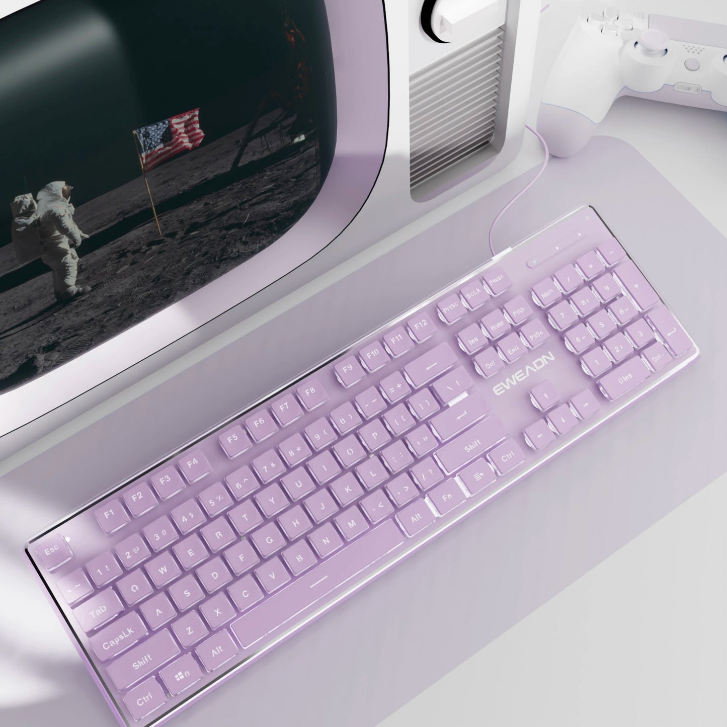 EWEADN V3 kabelgebundene leise Büro- & Gaming-Tastatur, Folientasten-Design, ergonomisch, für Windows/Laptop/PC/Desktop, E-Sports-Zubehör
