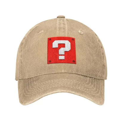 Casquette de baseball personnalisée, style Cartoom, avec motif « Question Block », pour femmes et hommes, ajustable, unisexe, en coton, style « Dad Hat », casquettes Snapback performantes