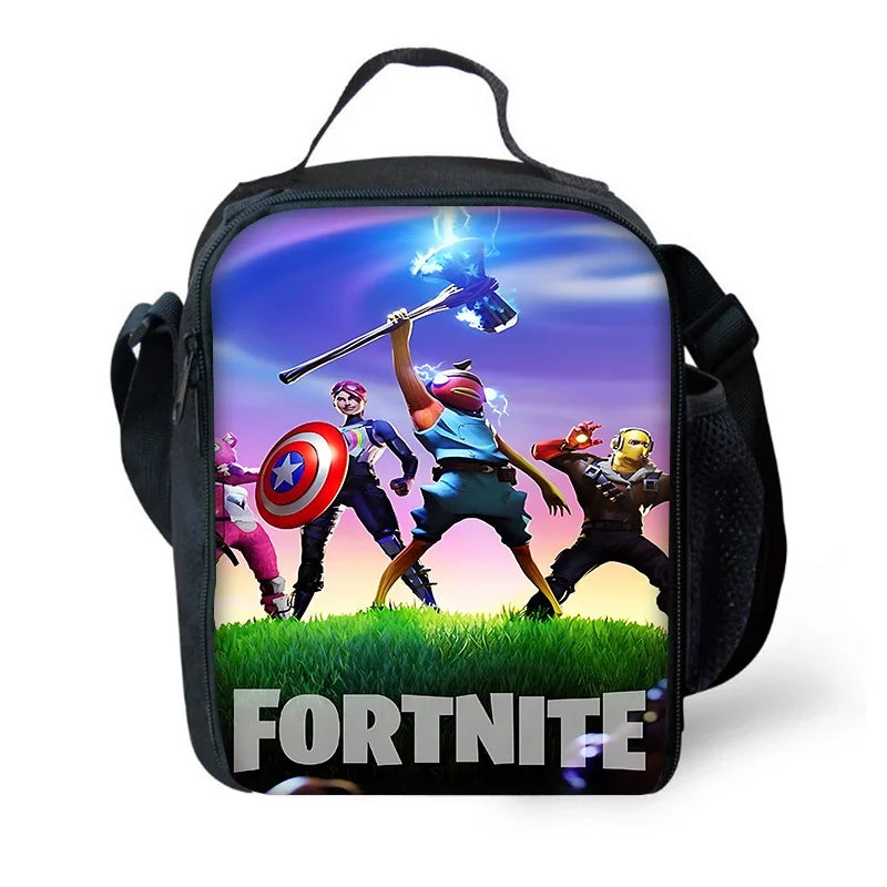 Child Insulated Large Capacity Bag for Boy Girl Student Hot Game Outdoor Picnic Resuable Thermal Cooler Lunch Box F-FortniteS