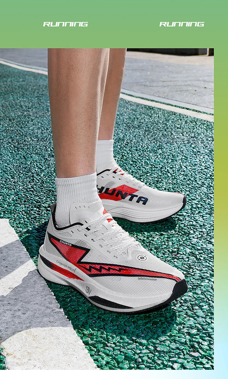 Men Running Shoes Carbon Board Specialty Marathon Sports Breathable Lightweight Women's Comfortable Nonskid Chunta Sneakers