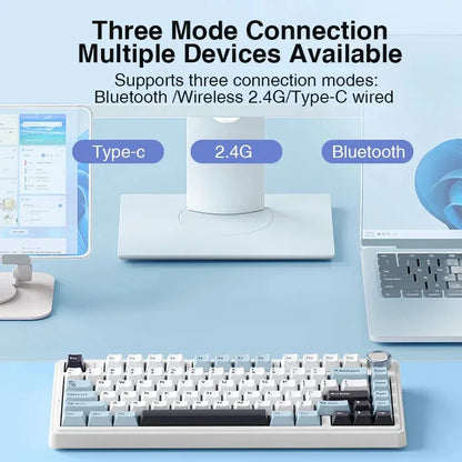 AULA F75 Mechanical Keyboard Wired/2.4G Wireless/Bluetooth RGB PBT 75% Layout OEM Profile Gasket Customized PC Gaming Keyboard